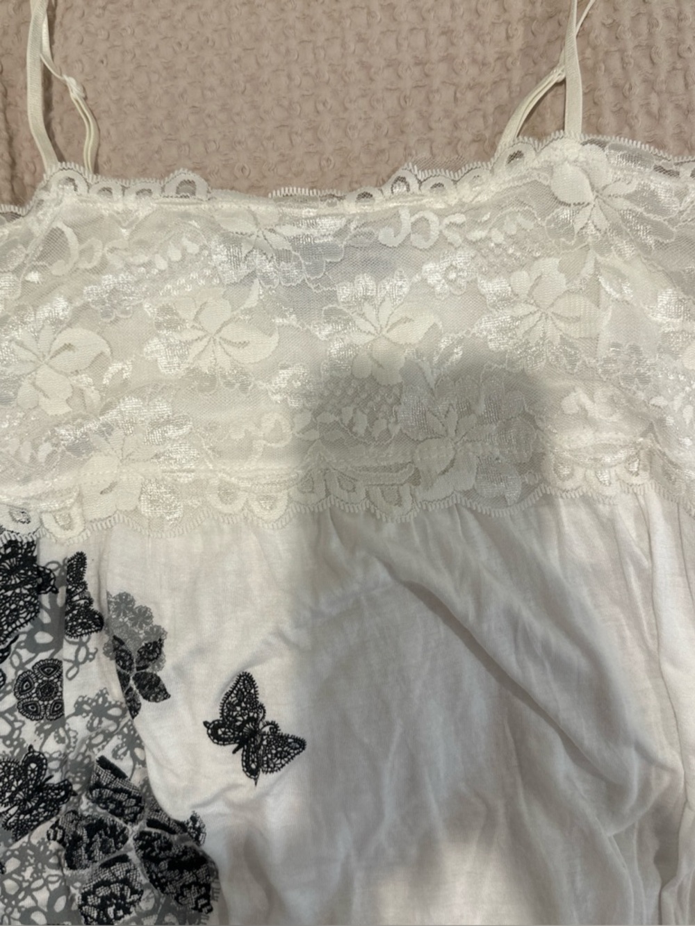 Vintage Forever 21 Lace-Trim Babydoll Tank Top - Picture 4 of 4